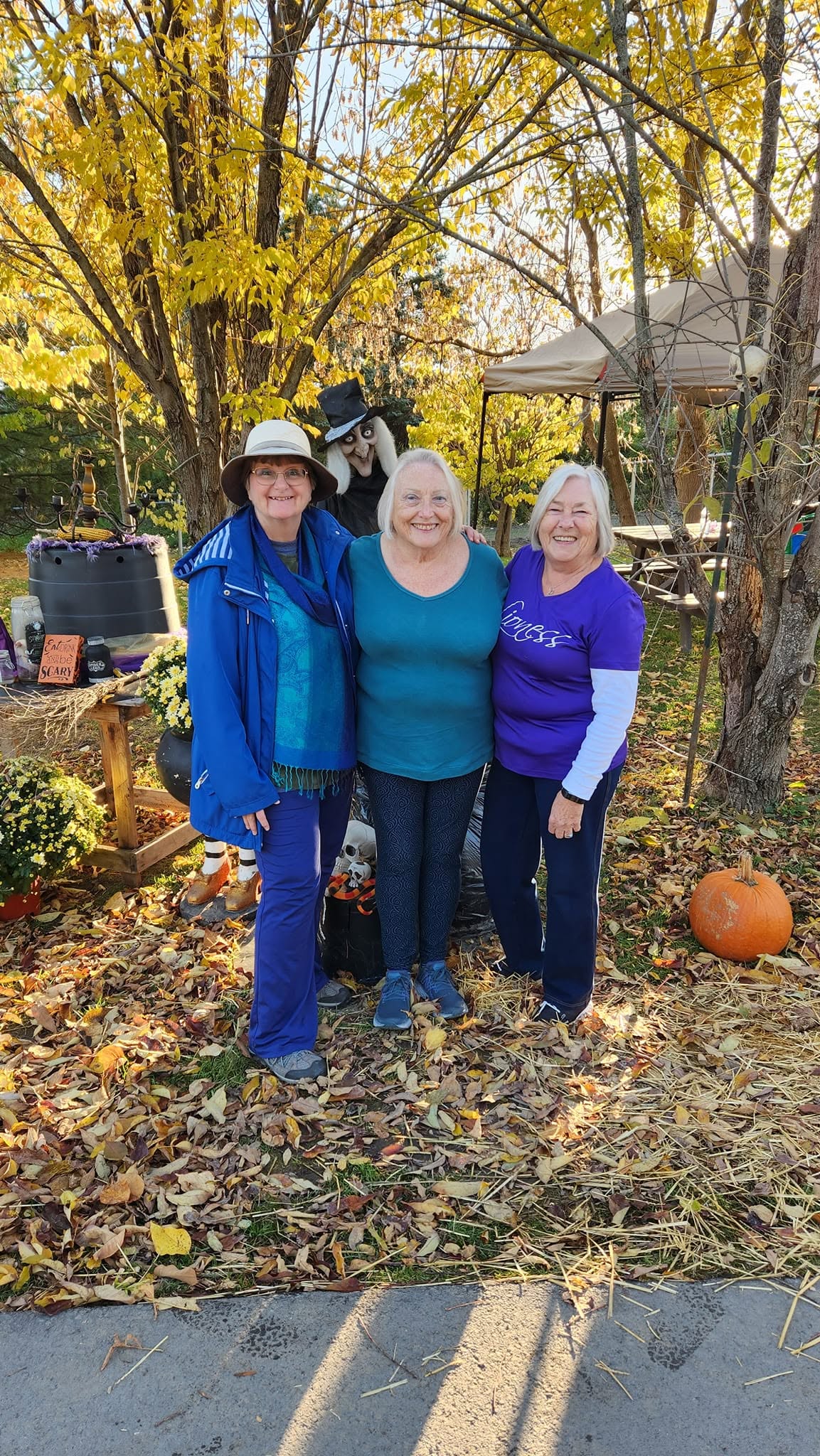 Joan with friends at a neighbourhood Halloween display in Ward 4